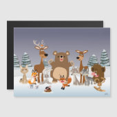 vrolijk kerstfeest! Leuke Bos Dieren Magnetische K (Voorkant / Achterkant)