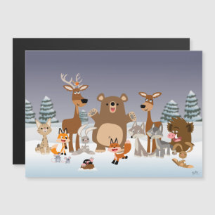 vrolijk kerstfeest! Leuke Bos Dieren Magnetische K
