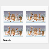 vrolijk kerstfeest! Leuke Bos Dieren Sticker (Vel)