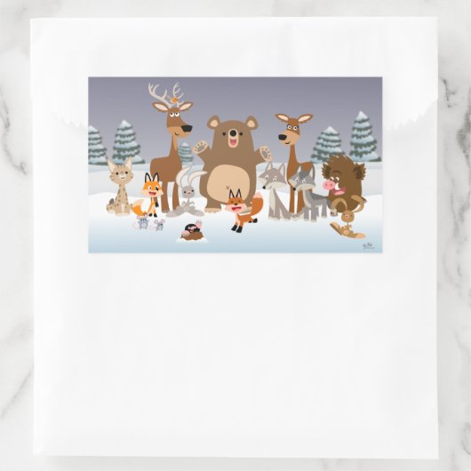 vrolijk kerstfeest! Leuke Bos Dieren Sticker (Tas)