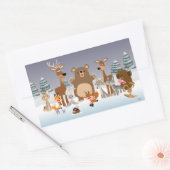 vrolijk kerstfeest! Leuke Bos Dieren Sticker (Envelop)