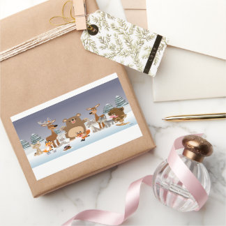 vrolijk kerstfeest! Leuke Bos Dieren Sticker