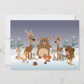 vrolijk kerstfeest! Leuke Dieren Uitnodiging Kaart (Voorkant)
