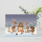 vrolijk kerstfeest! Leuke Dieren Uitnodiging Kaart (Staand voorkant)