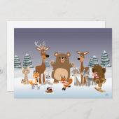 vrolijk kerstfeest! Leuke Dieren Uitnodiging Kaart (Voorkant / Achterkant)