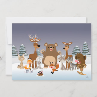 vrolijk kerstfeest! Leuke Dieren Uitnodiging Kaart