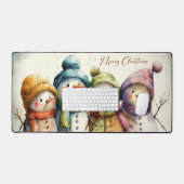 Vrolijk Kerstfeest Leuke grillige Winter Sneeuwman Bureaumat (Keyboard & Muis)