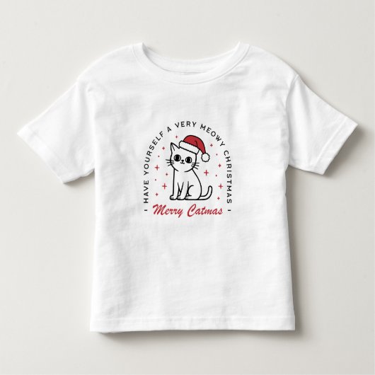 Vrolijk Kerstfeest Leuke Kattenwensen Kinder Shirts (Voorkant)