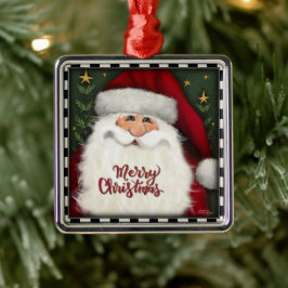 Vrolijk Kerstfeest Leuke Kerstman Inspirivity Vaka Metalen Ornament