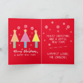 Vrolijk Kerstfeest Leuke Kunst Familienaam Cool Ch Kaart (Binnen)