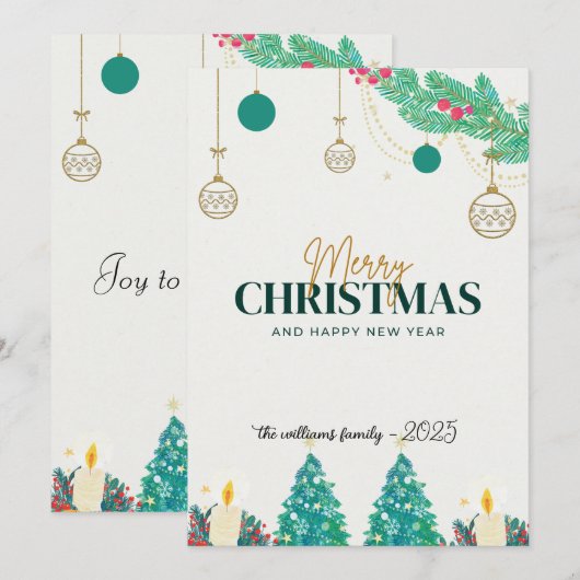 Vrolijk kerstfeest leuke moderne kaart (Voorkant / Achterkant)