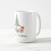 Vrolijk kerstfeest Leuke moderne rustieke bomen Koffiemok (Voorkant rechts)