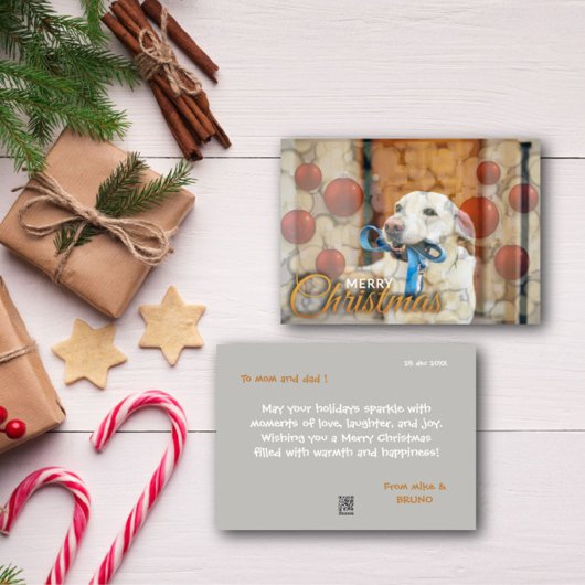 Vrolijk Kerstfeest Leuke Ornamenten Vakantie Kaart