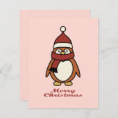 Vrolijk Kerstfeest Leuke Pinguïn Feestdagenkaart (Voorkant / Achterkant)