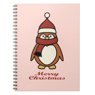 Vrolijk Kerstfeest Leuke Pinguïn Notitieboek