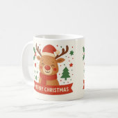Vrolijk Kerstfeest Leuke rendier mok (Voorkant links)