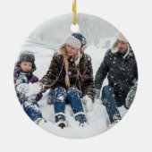 Vrolijk Kerstfeest Leuke Waterverf Winterfoto Keramisch Ornament (Achterkant)