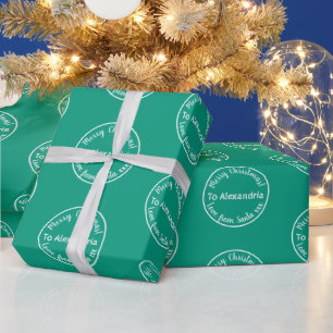 Vrolijk kerstfeest liefde van Santa Bright Green Cadeaupapier
