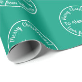 Vrolijk kerstfeest liefde van Santa Bright Green Cadeaupapier (Rol Hoek)