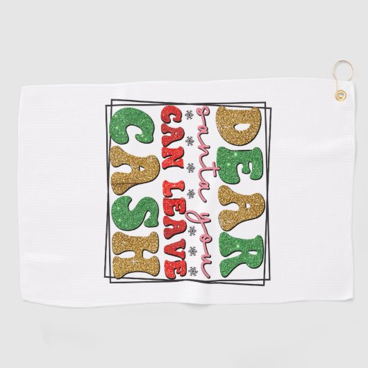 Vrolijk kerstfeest lieve kerstman kunt u contant g golfhanddoek (Horizontaal)
