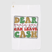 Vrolijk kerstfeest lieve kerstman kunt u contant g golfhanddoek (Voorkant)