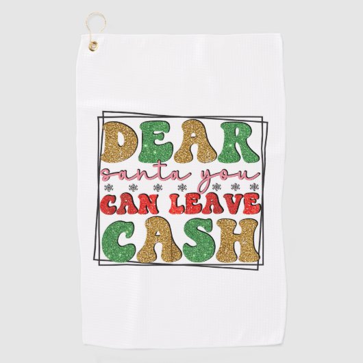 Vrolijk kerstfeest lieve kerstman kunt u contant g golfhanddoek (Voorkant)
