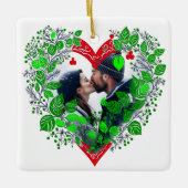 Vrolijk Kerstfeest Lieverd | Hart Kerstmis Foto Keramisch Ornament (Voorkant)