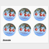 Vrolijk kerstfeest, lieverd!  ronde sticker (Vel)