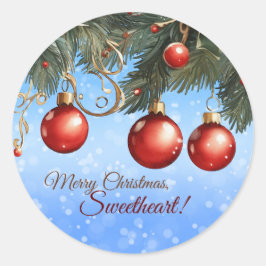 Vrolijk kerstfeest, lieverd!  ronde sticker
