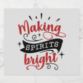 vrolijk kerstfeest likeurfles etiket (Enkel label)