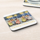 Vrolijk kerstfeest Little Angels Drankjes Onderzetter (Linkerzijde)