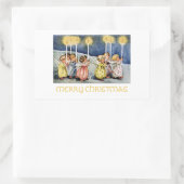 Vrolijk kerstfeest Little Angels Rechthoekige Sticker (Tas)