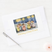 Vrolijk kerstfeest Little Angels Rechthoekige Sticker (Envelop)