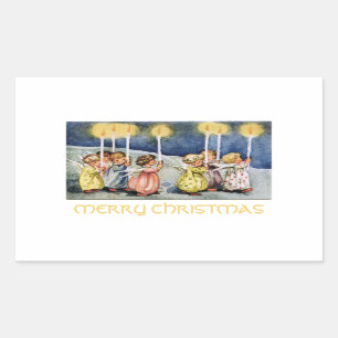 Vrolijk kerstfeest Little Angels Rechthoekige Sticker