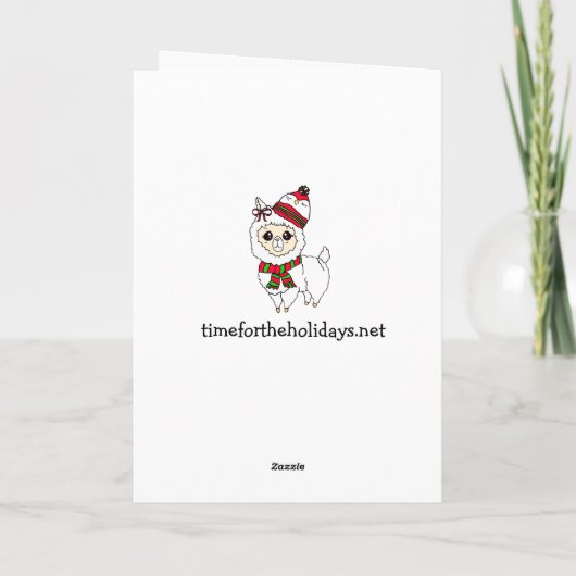Vrolijk kerstfeest Llama en Snowman Hand Drawn Kaart (Achterkant)