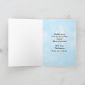 Vrolijk kerstfeest Llama en Snowman Hand Drawn Kaart (Binnen)