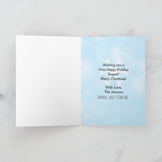 Vrolijk kerstfeest Llama en Snowman Hand Drawn Kaart (Binnen)