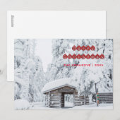 Vrolijk kerstfeest - Log Cabin Entree in Finland Feestdagenkaart (Voorkant / Achterkant)