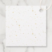 Vrolijk kerstfeest, loof krans met gouden klokken bedankjes labels (Achterkant)