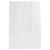 Vrolijk kerstfeest, loof krans met gouden klokken medium cadeauzakje (Achterkant)