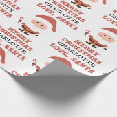 Vrolijk kerstfeest | Love Santa Gift Cadeaupapier (Hoek)