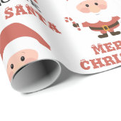 Vrolijk kerstfeest | Love Santa Gift Cadeaupapier (Rol Hoek)