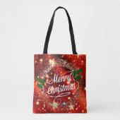 Vrolijk kerstfeest, luisteren en vonken tote bag (Voorkant)