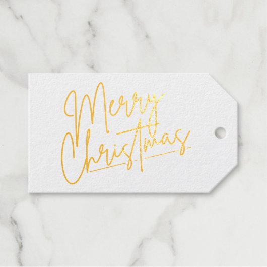 Vrolijk kerstfeest Luxe Gold Cadeaulabels (Voorkant (horizontaal))