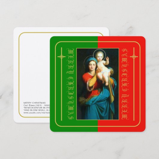 VROLIJK KERSTFEEST MADONNA & KIND (Voorkant / Achterkant)