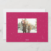 Vrolijk kerstfeest magenta roze leuke foto feestdagenkaart (Achterkant)