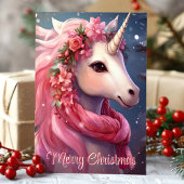Vrolijk Kerstfeest Magische Eenhoorn Feestdagen Kaart