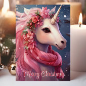 Vrolijk Kerstfeest Magische Eenhoorn Feestdagen Kaart