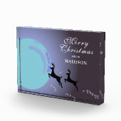 Vrolijk kerstfeest Magische Reindeer Moon Naam Fotoblokken (Rechts)