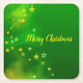 Vrolijk kerstfeest, magische sterren kartonnen onderzetters (Voorkant)